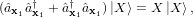 (^ax1^ayx1 + ^ayx1^ax1)jXi = X jXi;
