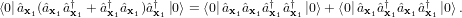 h0j^ax(^ax ^ay + ^ay ^ax)^ay j0i = h0j^ax ^ax ^ay ^ay j0i+ h0j^ax ^ay^ax ^ay j0i:
    1   1 x1   x1  1 x1         1  1 x1 x1         1 x1 1 x1  